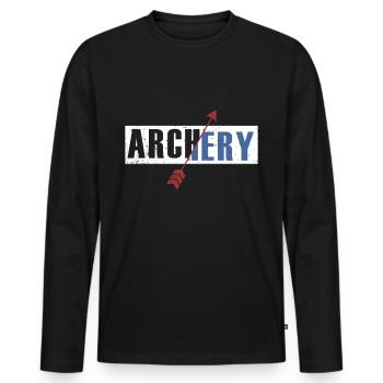 Flèche de tir à l'arc - T-shirt manches longues Premium bio Homme - noir - Devant - Nico (187cm)