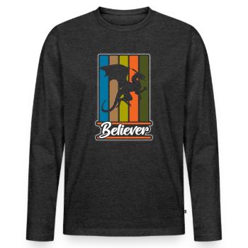 Dragon fire imagination - Men's Premium Organic Long Sleeve Shirt - heather anthracite - Front - Nico (187cm)