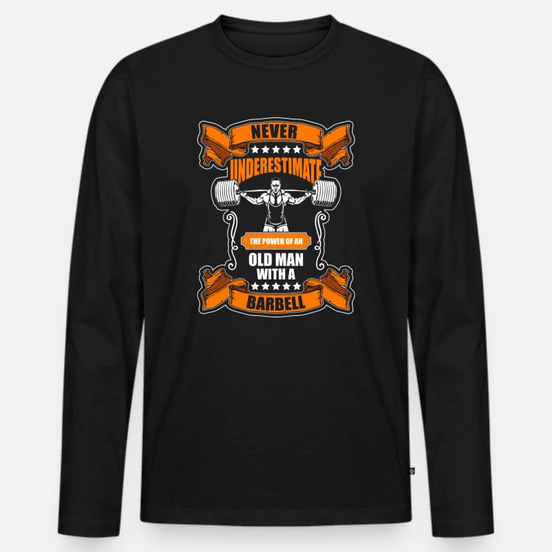 Training Bodybuilder - Männer Premium Bio Langarmshirt - Schwarz