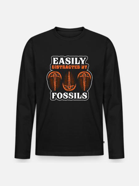 Archaeologist Profession Fossil - Men's Premium Organic Long Sleeve Shirt - black