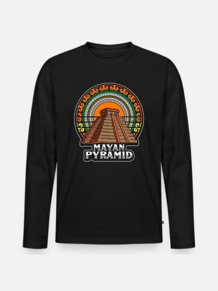 Aztec Mexico - Men's Premium Organic Long Sleeve Shirt - black
