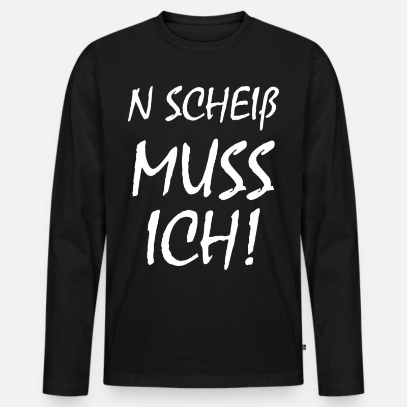 N Scheiß Muss Ich - Männer Premium Bio Langarmshirt - Schwarz
