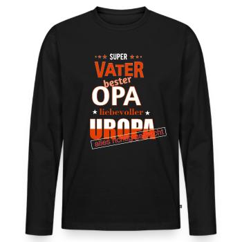 Vater Opa Uropa Geschenk - Männer Premium Bio Langarmshirt - Schwarz - Vorne - Nico (187cm)