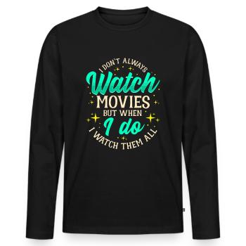 Movies cinema - Men's Premium Organic Long Sleeve Shirt - black - Front - Nico (187cm)