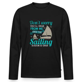 Sailing Regatta Skipper Boat Gift Sailboat - Men's Premium Organic Long Sleeve Shirt - black - Front - Nico (187cm)