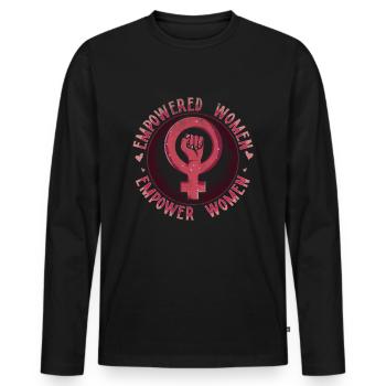 Feminist Women Demo Gift - Men's Premium Organic Long Sleeve Shirt - black - Front - Nico (187cm)