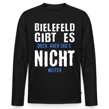 Bielefeld Fan Bielefelder Stadt Geschenk - Männer Premium Bio Langarmshirt - Schwarz - Vorne - Nico (187cm)