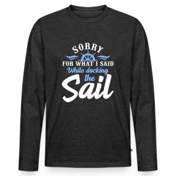 sailing - Men's Premium Organic Long Sleeve Shirt - heather anthracite - Front - Nico (187cm)