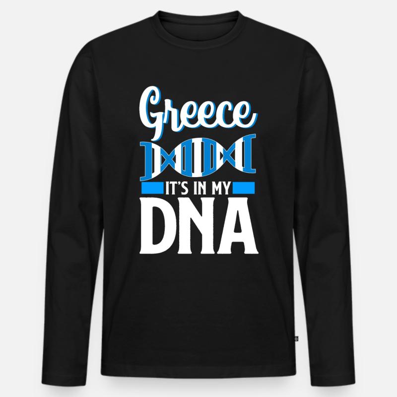Griechenland Urlaub - Männer Premium Bio Langarmshirt - Schwarz