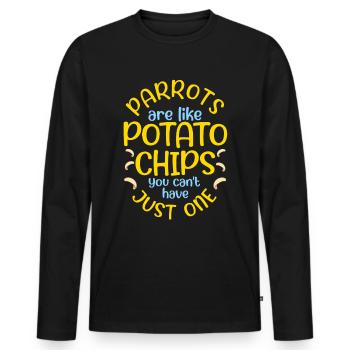 Papagei - Männer Premium Bio Langarmshirt - Schwarz - Vorne - Nico (187cm)