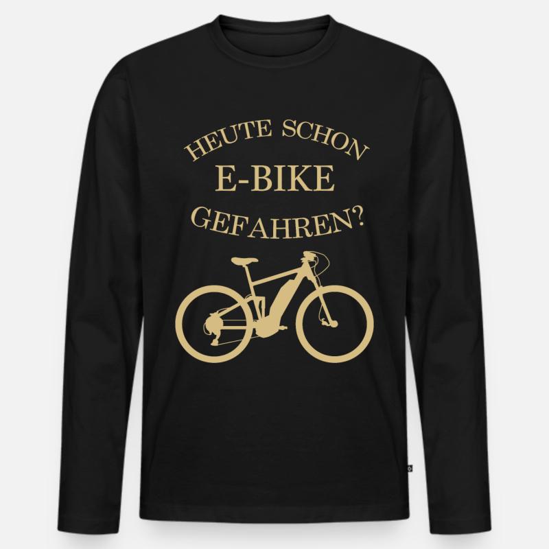 e bike e-bike spruch - Männer Premium Bio Langarmshirt - Schwarz