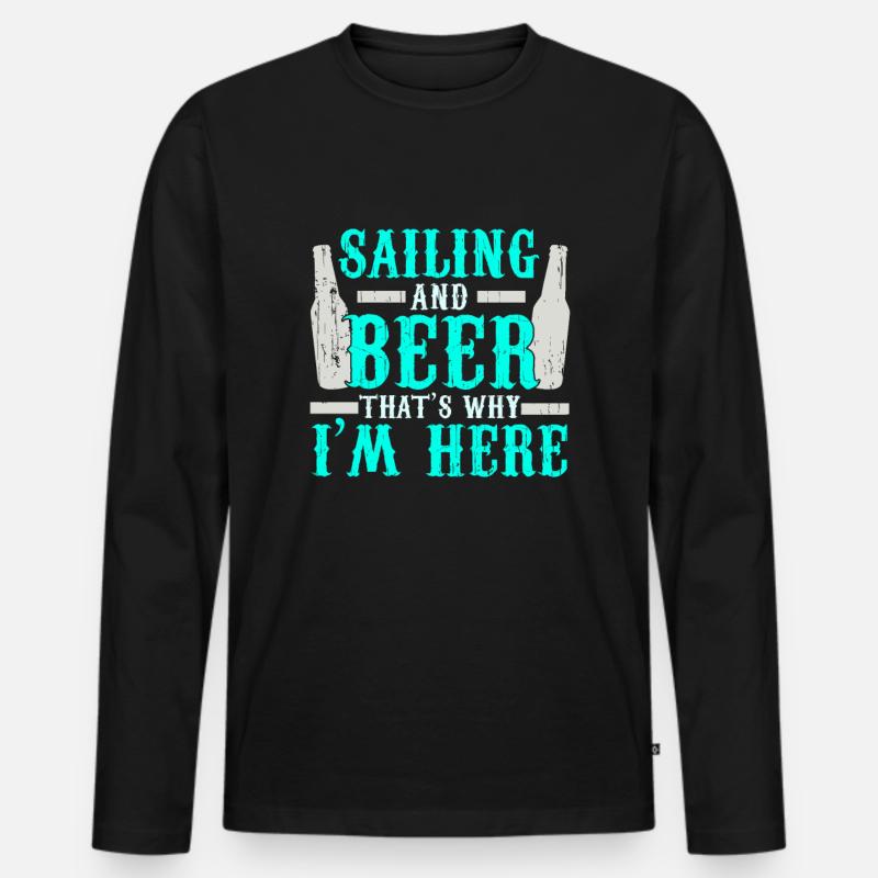 Segeln - Männer Premium Bio Langarmshirt - Schwarz
