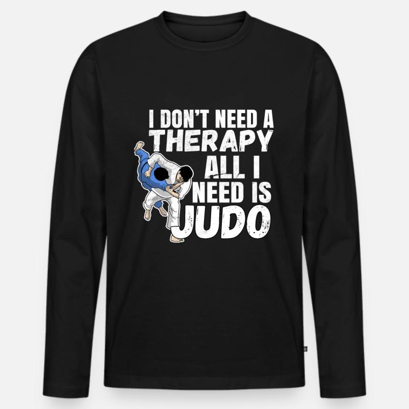 Judo - Männer Premium Bio Langarmshirt - Schwarz