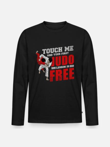 Judo - Men's Premium Organic Long Sleeve Shirt - black