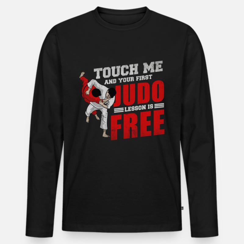 Judo - Männer Premium Bio Langarmshirt - Schwarz