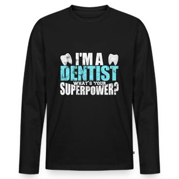 Dentist teeth dentist toothpaste practice doctor - Men's Premium Organic Long Sleeve Shirt - black - Front - Nico (187cm)