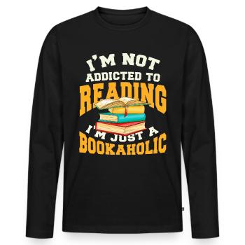 Buch - Männer Premium Bio Langarmshirt - Schwarz - Vorne - Nico (187cm)