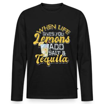 citron - T-shirt manches longues Premium bio Homme - noir - Devant - Nico (187cm)