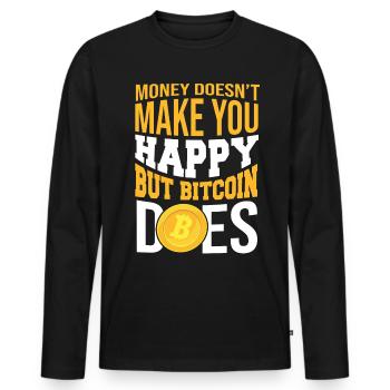 bitcoin - Männer Premium Bio Langarmshirt - Schwarz - Vorne - Nico (187cm)
