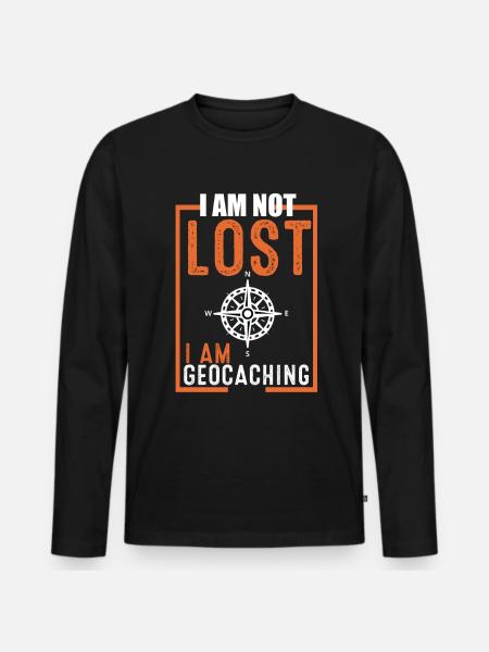 Geocache - Men's Premium Organic Long Sleeve Shirt - black