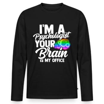 Psychology brain anthropology Freud therapist - Men's Premium Organic Long Sleeve Shirt - black - Front - Nico (187cm)