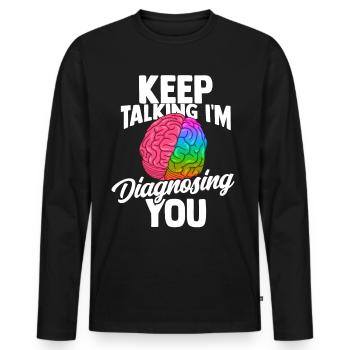 Psychologe Therapeut Doktor Psyche Freud - Männer Premium Bio Langarmshirt - Schwarz - Vorne - Nico (187cm)