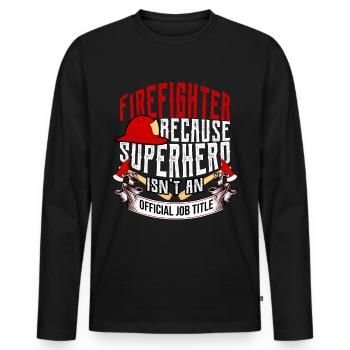 Pompiers pompiers lumière bleue appel d'urgence héros - T-shirt manches longues Premium bio Homme - noir - Devant - Nico (187cm)