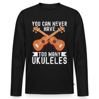 ukulélé - T-shirt manches longues Premium bio Homme - noir - Devant - Nico (187cm)