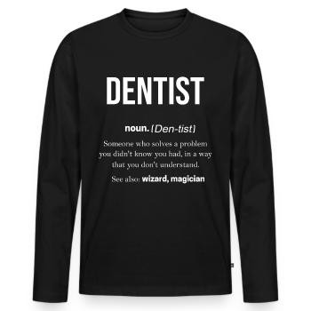 Zahnarzt Zahnpasta Füllung Chirurgie Praxis Arzt - Männer Premium Bio Langarmshirt - Schwarz - Vorne - Nico (187cm)