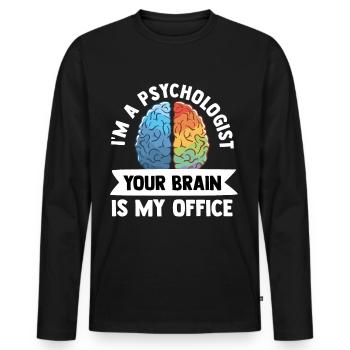 psychologist - Men's Premium Organic Long Sleeve Shirt - black - Front - Nico (187cm)