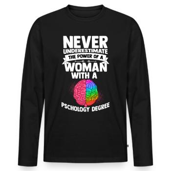 Psychologie femme anthropologie Freud thérapeute - T-shirt manches longues Premium bio Homme - noir - Devant - Nico (187cm)