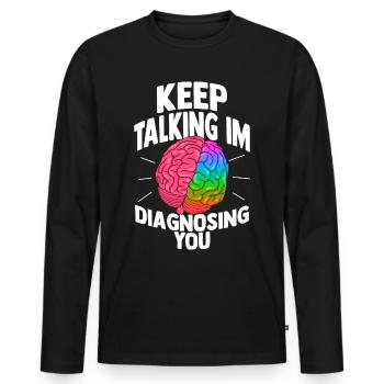 Psychologie Psychologe Therapeut Geschenk Psyche - Männer Premium Bio Langarmshirt - Schwarz - Vorne - Nico (187cm)