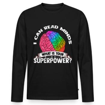psychologist - Men's Premium Organic Long Sleeve Shirt - black - Front - Nico (187cm)