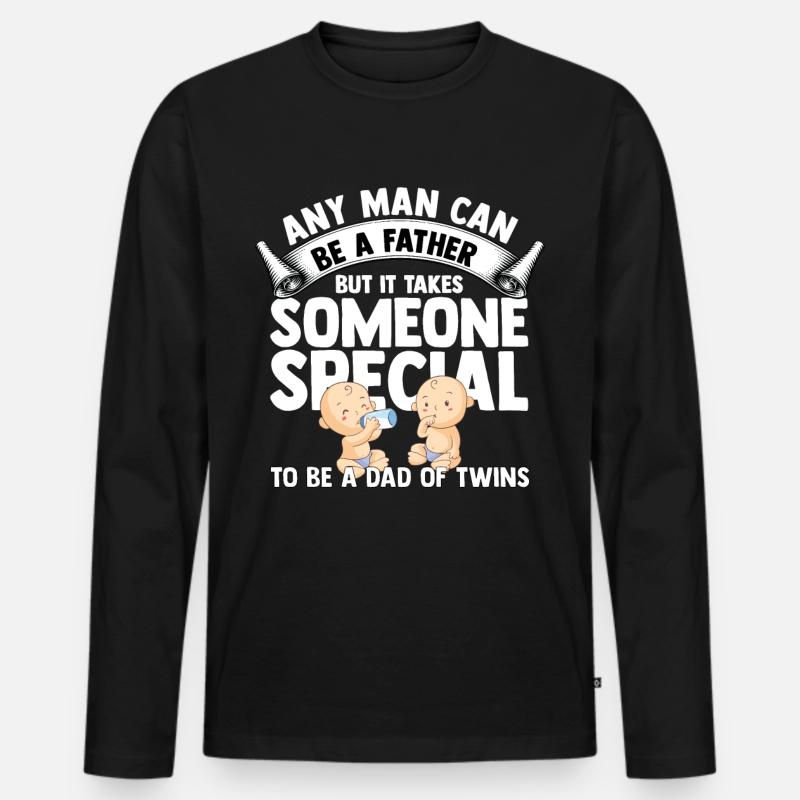 Zwillinge - Männer Premium Bio Langarmshirt - Schwarz