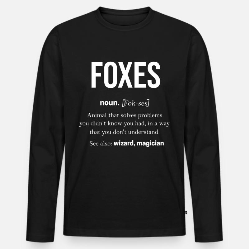 Fuchs - Männer Premium Bio Langarmshirt - Schwarz