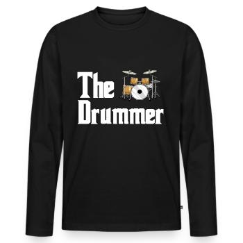 Schlagzeug Drumsticks Band Trommel Musik Vintage - Männer Premium Bio Langarmshirt - Schwarz - Vorne - Nico (187cm)