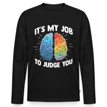 psychologist - Men's Premium Organic Long Sleeve Shirt - black - Front - Nico (187cm)