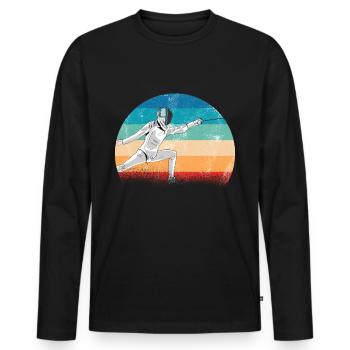 Escrime conception escrime masque duel sabre sport - T-shirt manches longues Premium bio Homme - noir - Devant - Nico (187cm)