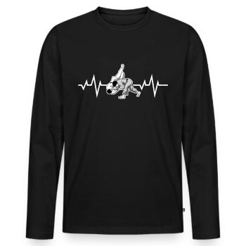 Judo - Männer Premium Bio Langarmshirt - Schwarz - Vorne - Nico (187cm)