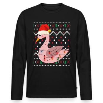 Noël laid de cygne - T-shirt manches longues Premium bio Homme - noir - Devant - Nico (187cm)