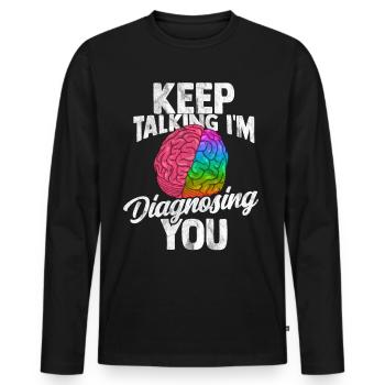 Psychologie Docteur Anthropologie Freud Thérapeute - T-shirt manches longues Premium bio Homme - noir - Devant - Nico (187cm)