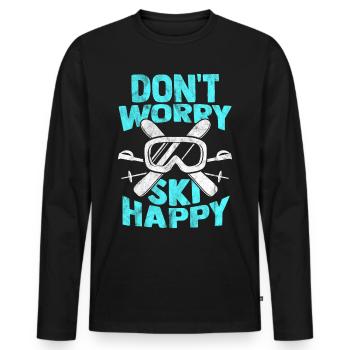 ski - T-shirt manches longues Premium bio Homme - noir - Devant - Nico (187cm)