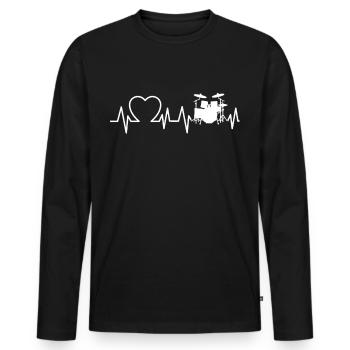 Schlagzeug Drumsticks Band Trommel Musik Geschenk - Männer Premium Bio Langarmshirt - Schwarz - Vorne - Nico (187cm)