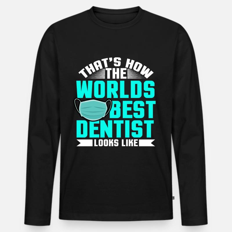 Zahnarzt - Männer Premium Bio Langarmshirt - Schwarz