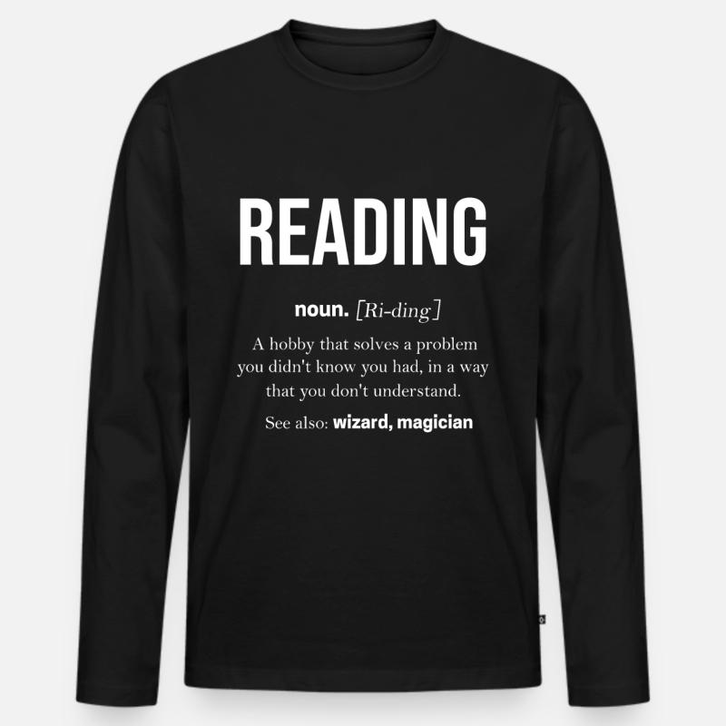 Buch - Männer Premium Bio Langarmshirt - Schwarz