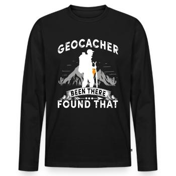 geocache - Männer Premium Bio Langarmshirt - Schwarz - Vorne - Nico (187cm)