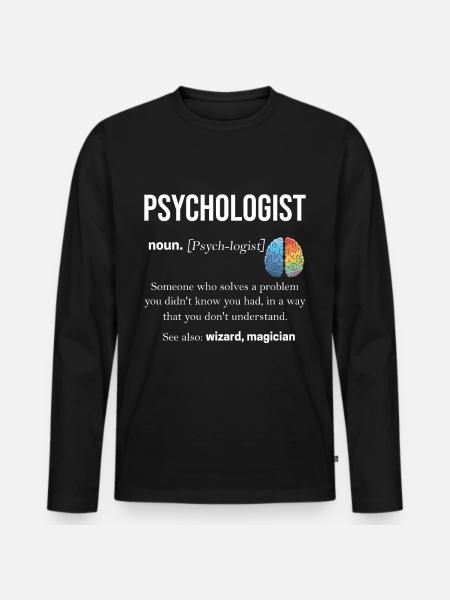 Psychologist therapist brain psyche Freud - Men's Premium Organic Long Sleeve Shirt - black
