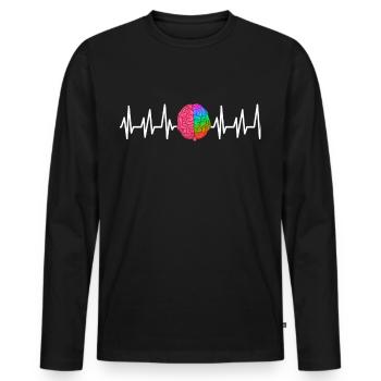Psychologie Psychologe Therapeut Geschenk Psyche - Männer Premium Bio Langarmshirt - Schwarz - Vorne - Nico (187cm)