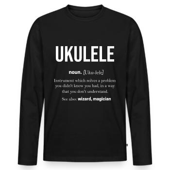 Ukulele - Männer Premium Bio Langarmshirt - Schwarz - Vorne - Nico (187cm)