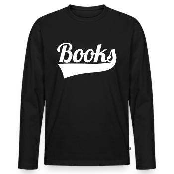 Read book literature gift - Men's Premium Organic Long Sleeve Shirt - black - Front - Nico (187cm)